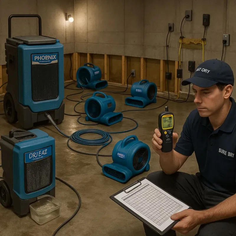 Structural Drying and Dehumidification process in Bloomfield, IN